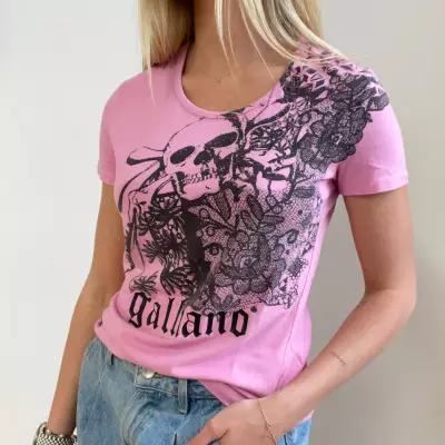 Camiseta Rosa Calavera Best for less