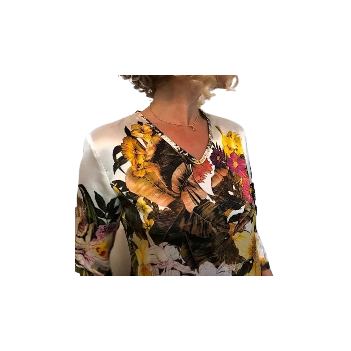 Camisa larga floral